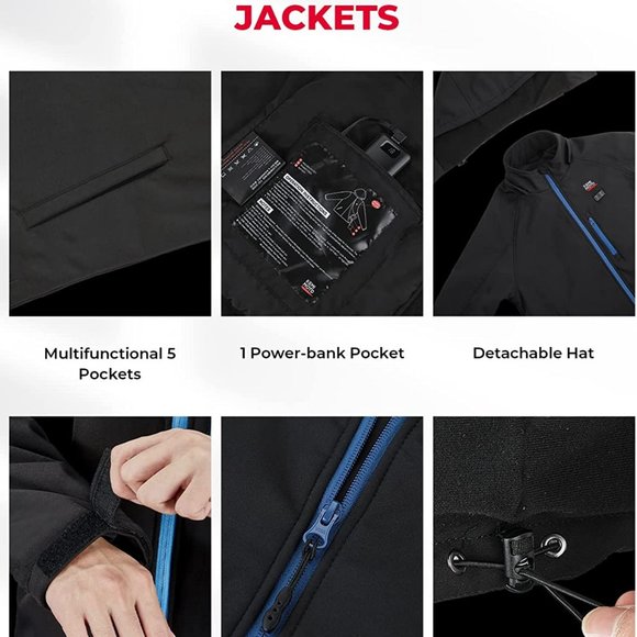 Men's Heated Jackets with Battery Pack - Picture 2 of 3
